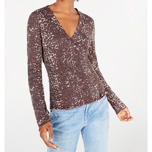 NWT Junior Leopard Print Smocked Top